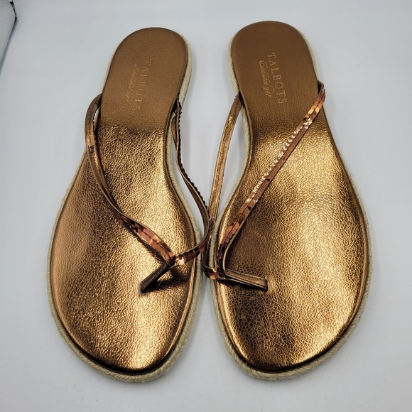Talbots- Copper Sequence Flip Flops Woman's Size 9M - Picture 10 of 10